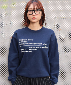 ヘビーウエイト企業ロゴスウェット / 裏起毛 スウェット カジュアル ストリート ネイビー