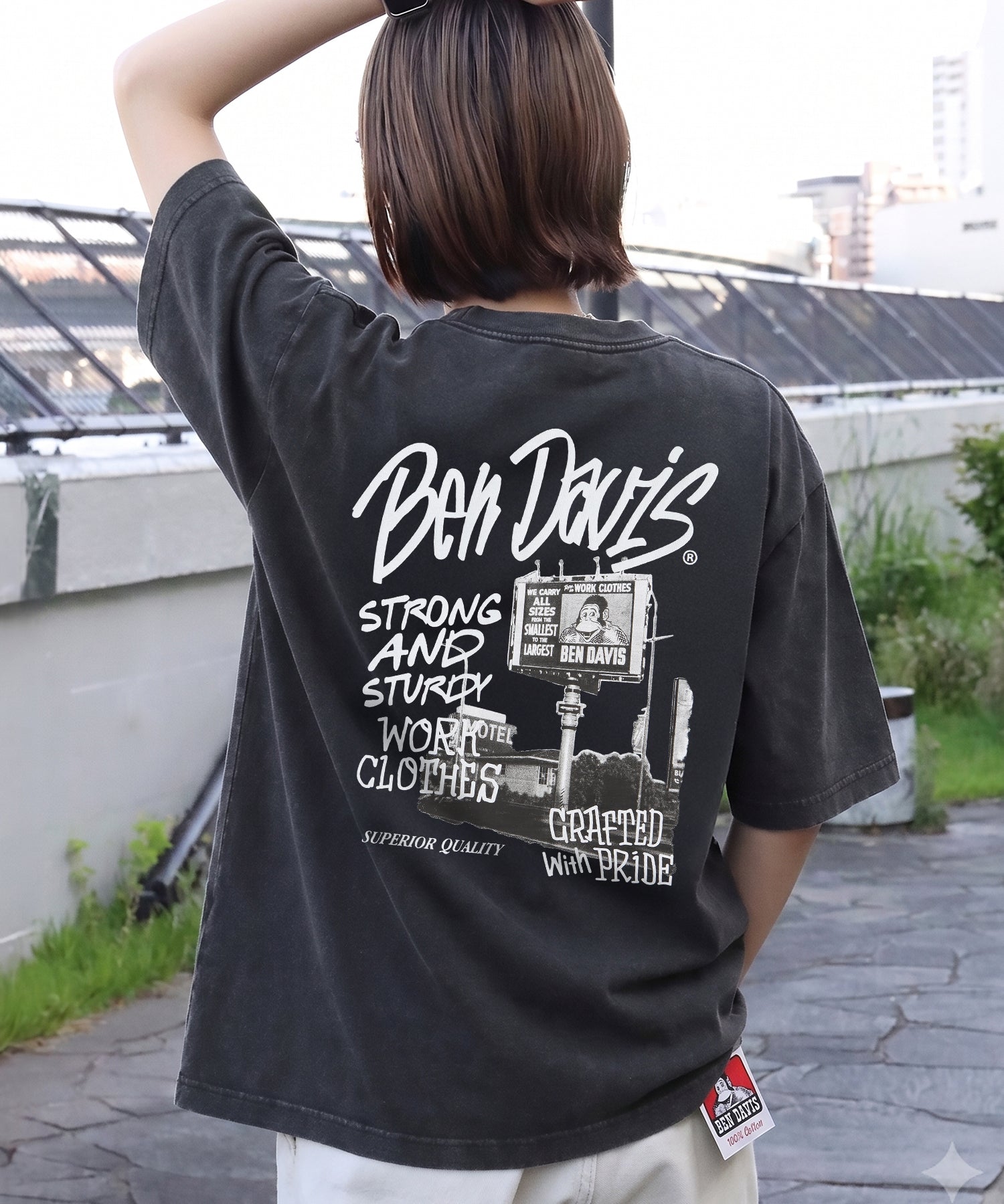 BEN DAVIS（ベンデイビス）】ROADSIDE VNTG TEE(UF) ブラック – NAVAL