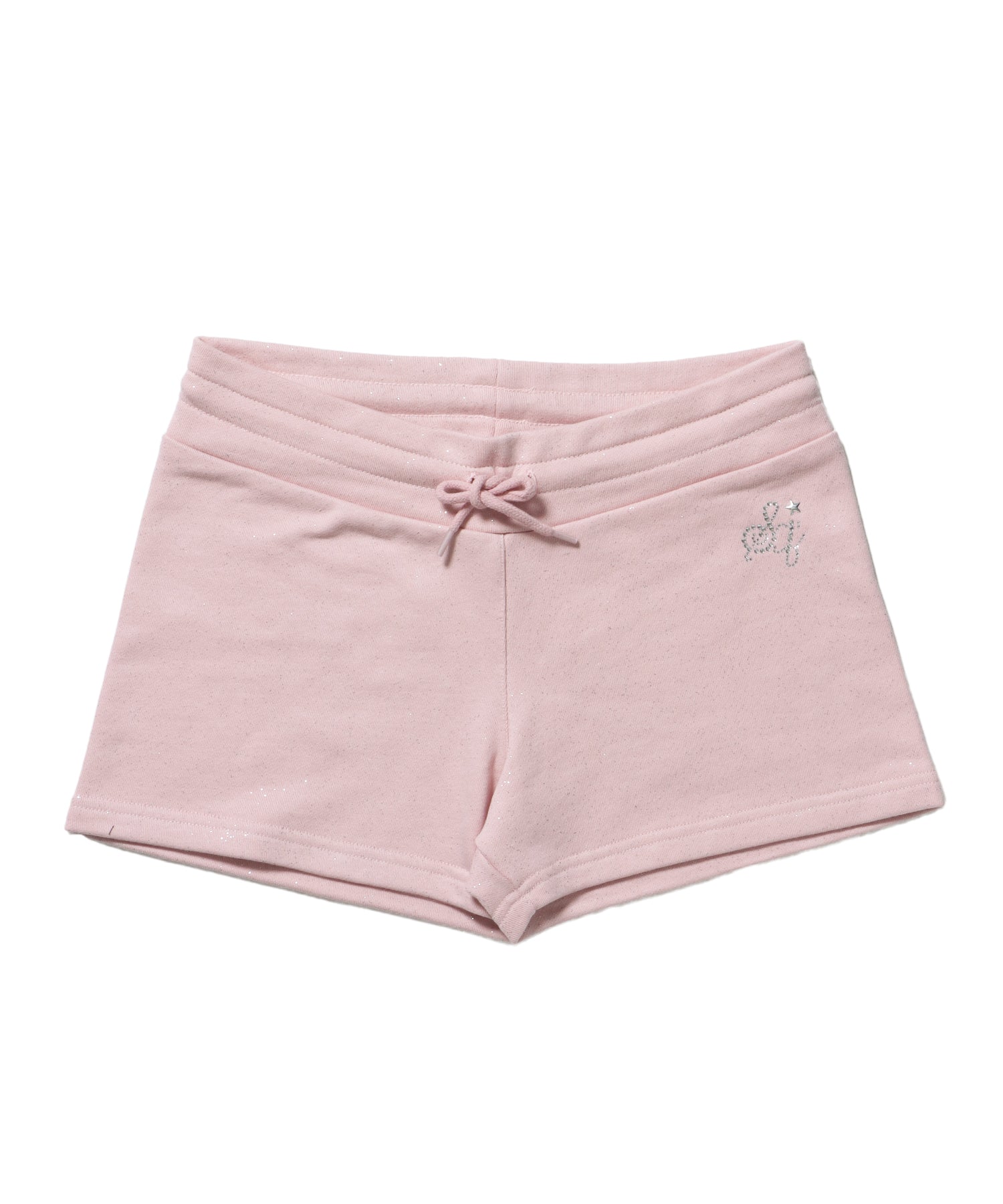 ≪予約商品≫sqnz glitter mini pants / レディース ショートパンツ ボトムス ラインストーン 裏毛 【セットアップ着用可能】 ライトピンク