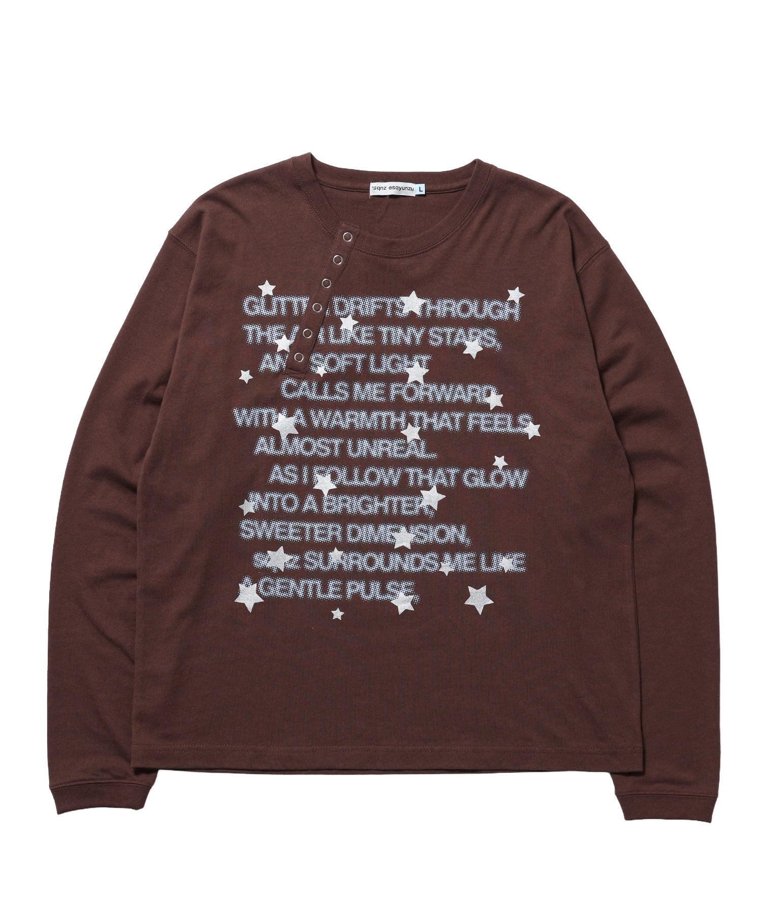 ※WEB限定 / ぼかしプリントヘンリーネックロンT / sqnzU BORDER L/S TEE ブラウン