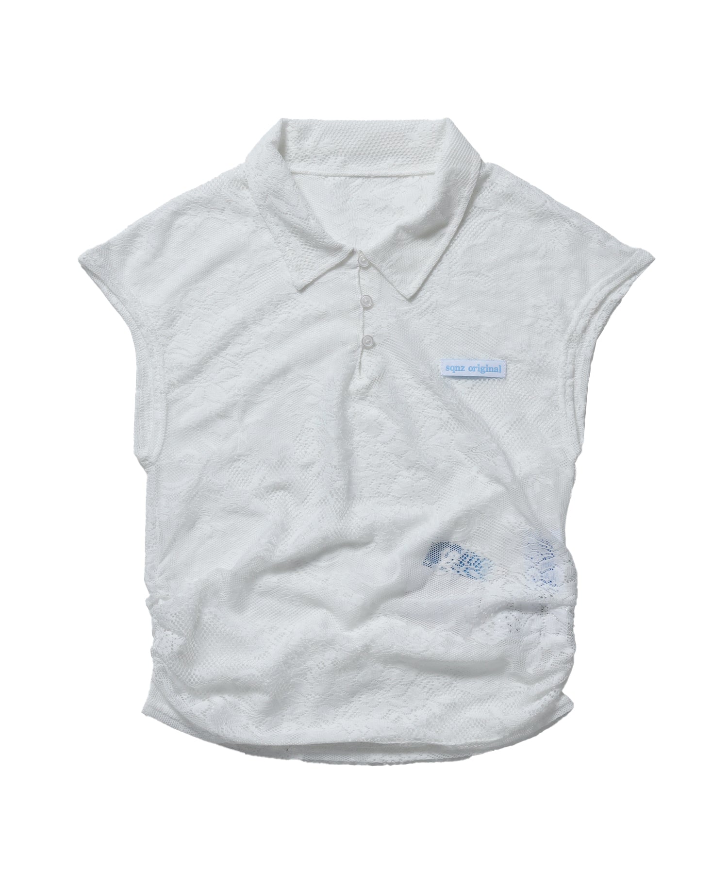 ※WEB限定 / 襟付き / レースフレンチスリーブトップス / sqnz french sleeve lace top ホワイト