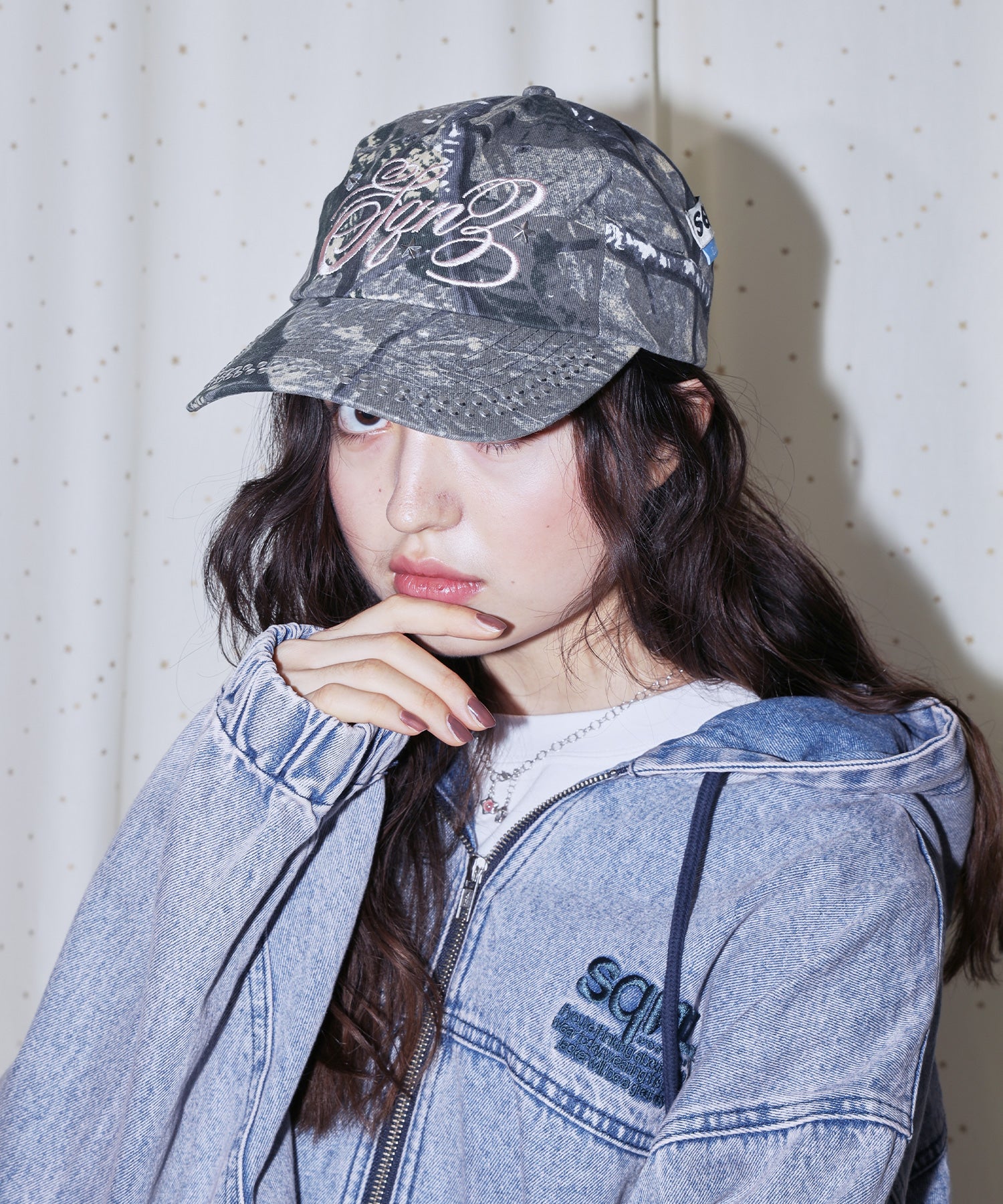 ※WEB限定 / ラインストーンロゴキャップ / sqnz studs cap 柄80