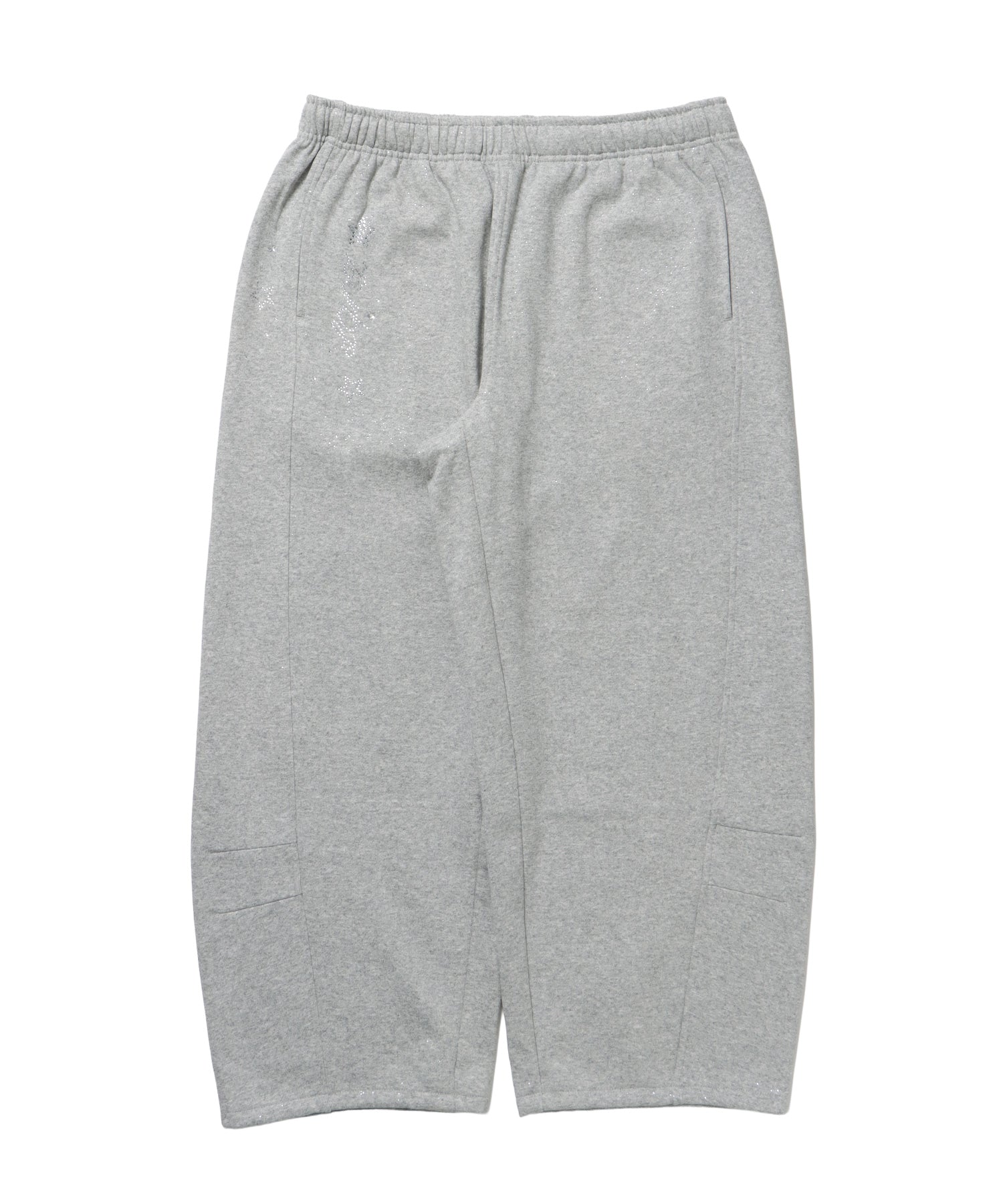 sqnz glitter sweat pants / グリッター スウェットパンツ ラインストーン ドローストリング ポケット 裏起毛 【セットアップ着用可能】 M.グレー