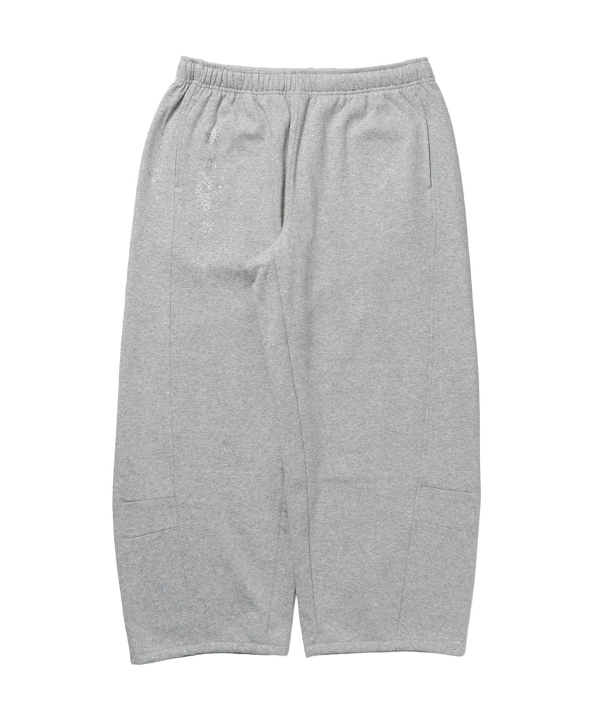 sqnz glitter sweat pants / グリッター スウェットパンツ ラインストーン ドローストリング ポケット 裏起毛 【セットアップ着用可能】 M.グレー