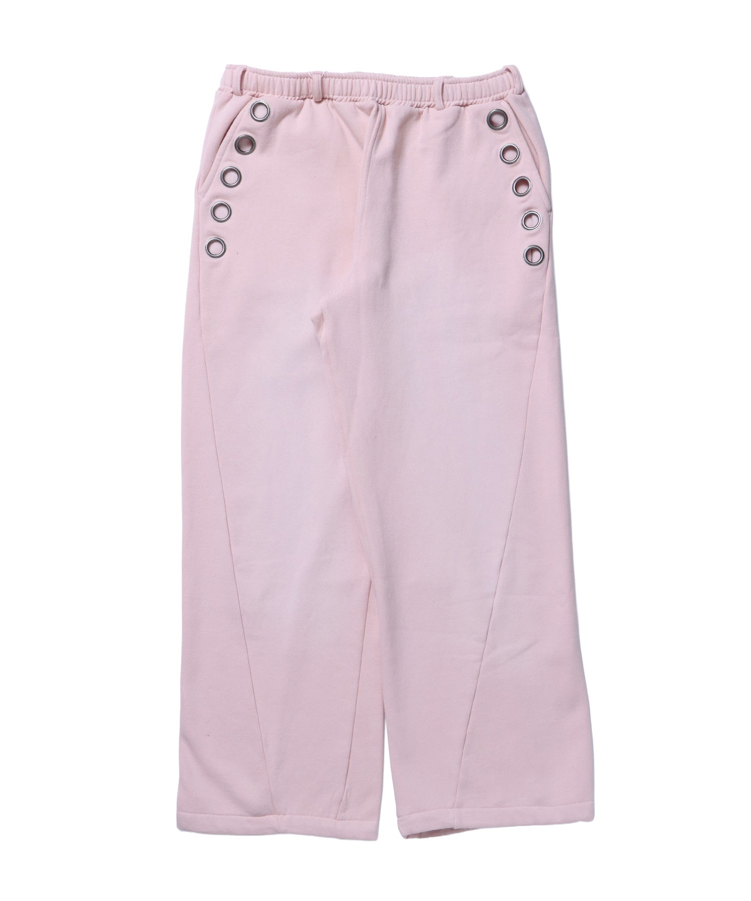 sqnz fade sweat pants / スウェット パンツ 加工 ハトメ スタッズ 裏起毛≪SET UP着用可能≫ ピンク