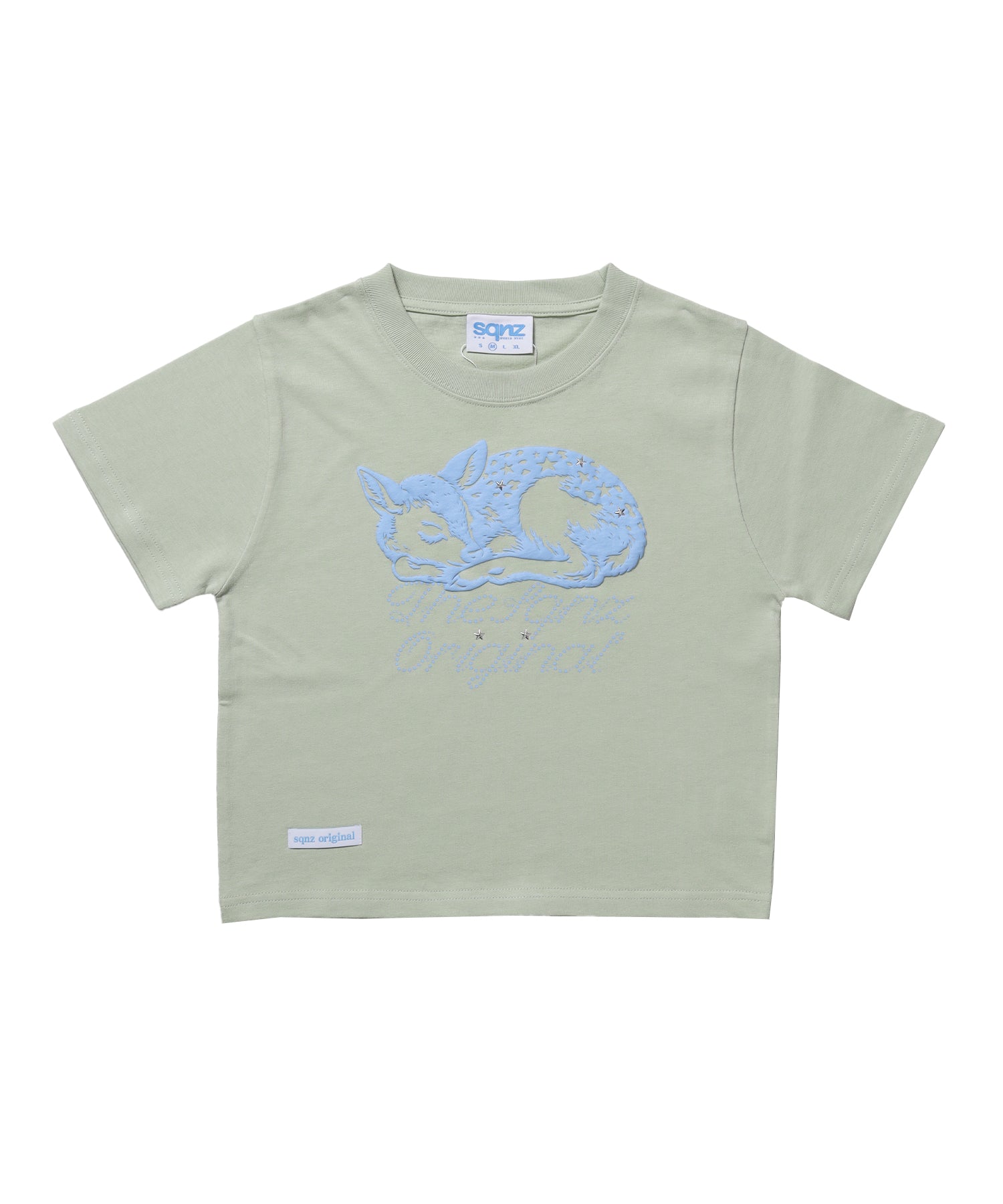 ※WEB限定 / スタッズ / アニマル発砲プリントTシャツ / sqnz star bambi pt tee ミント
