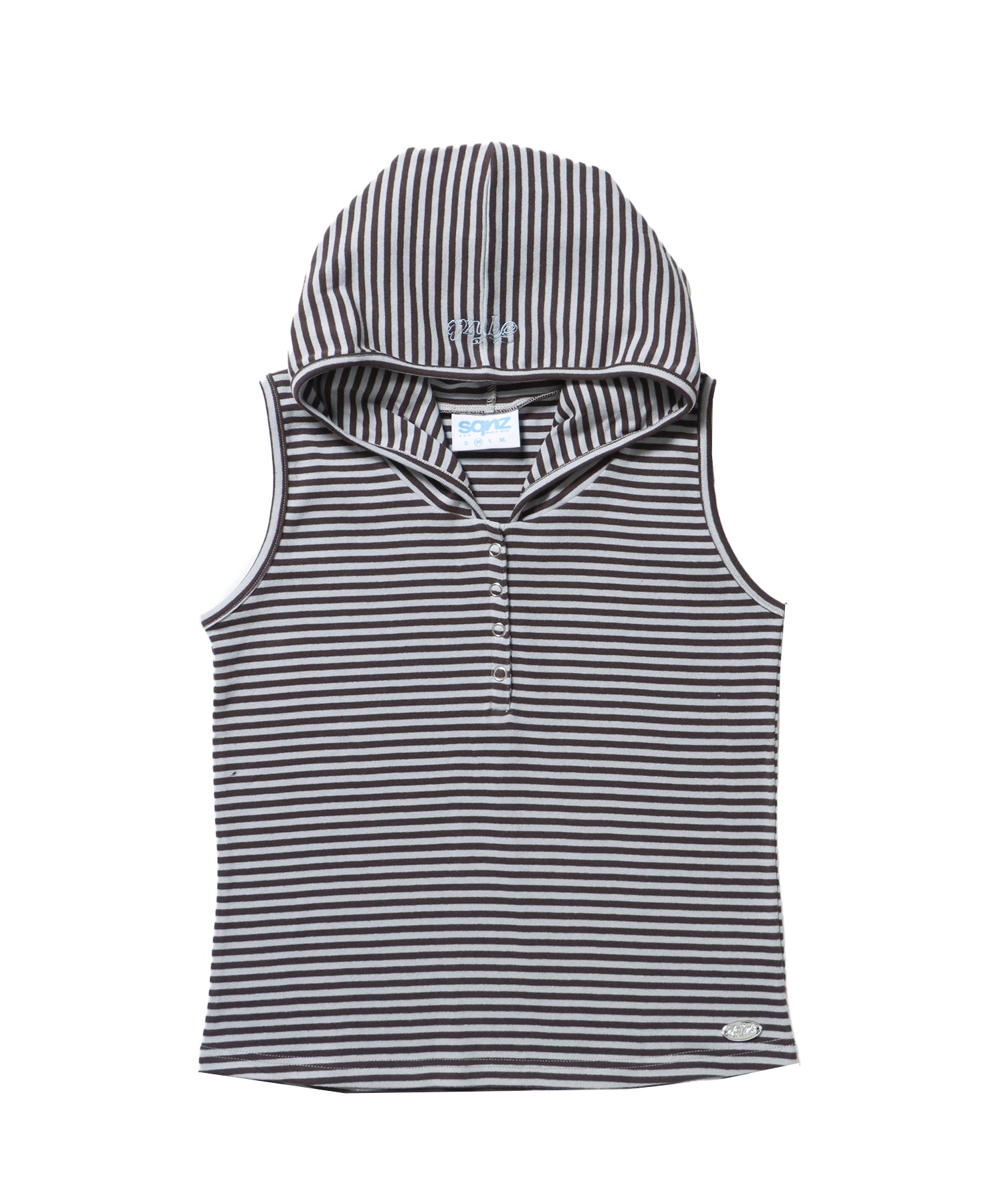 ※WEB限定 / レディースボーダータンクトップ / sqnz border hooded tank top ライトブルー