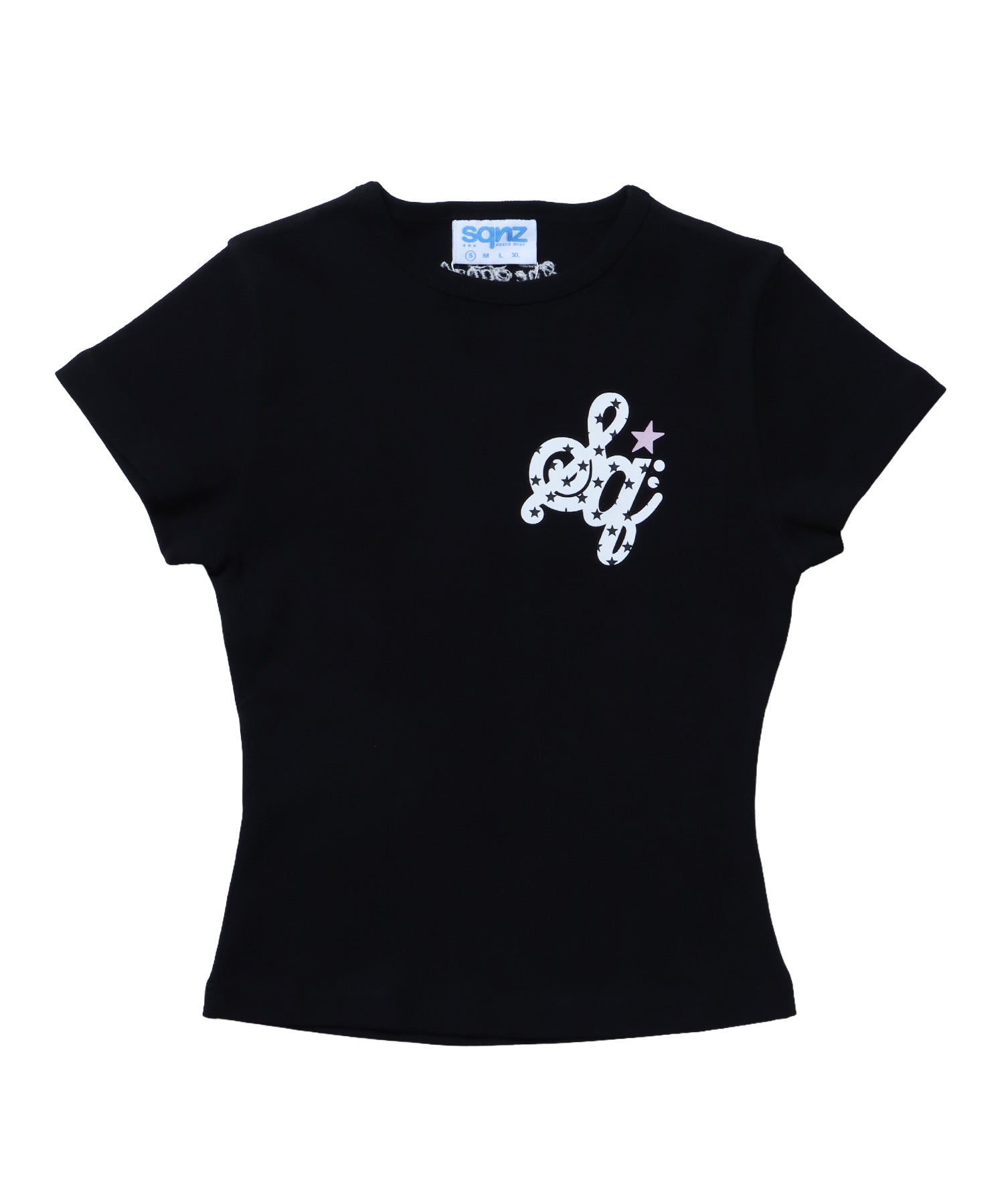 ※WEB限定 / レディースワンポイントロゴ半袖Tシャツ / sqnz logo compact tee ブラック