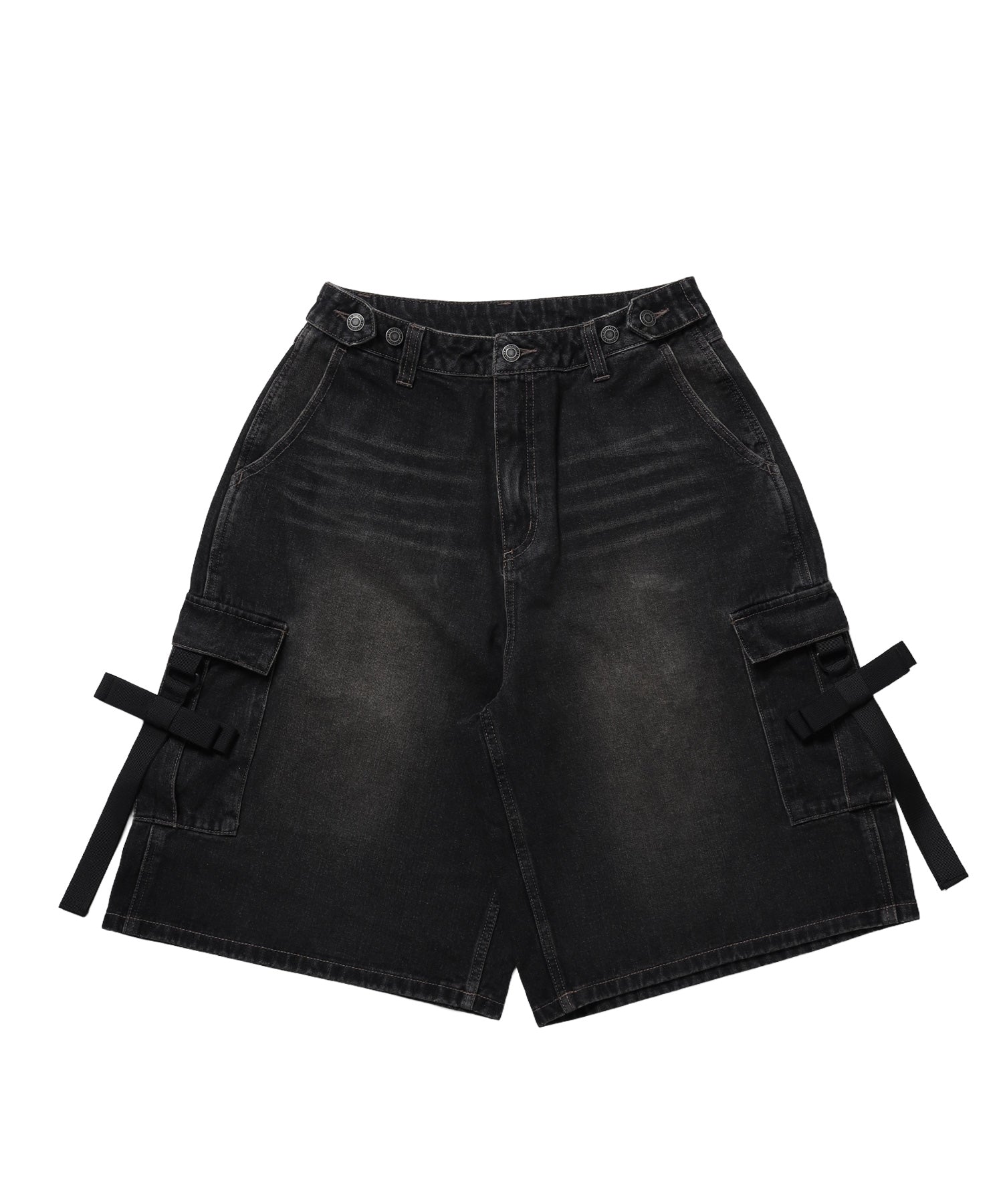 ※WEB限定 / レディースリボンデニムショートパンツ / sqnz ribbon denim shorts ブラック