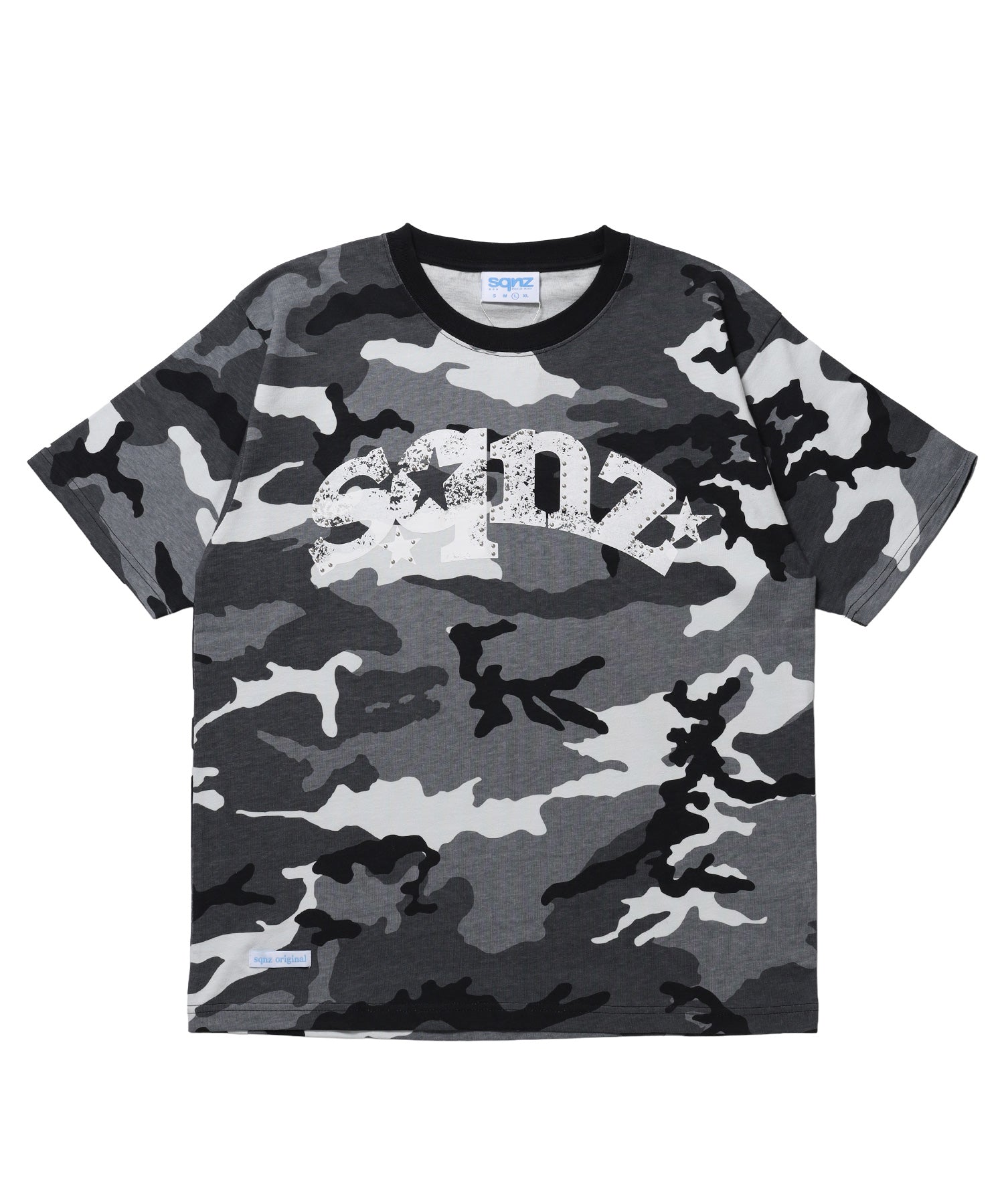 ※WEB限定 / ユニセックス / ロゴ加工風スタッズ半袖Tシャツ / sqnz studs faint logo tee / 柄84