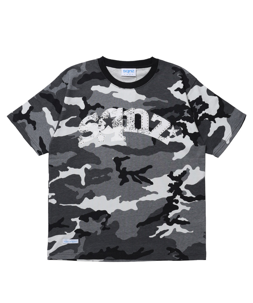 ※WEB限定 / ユニセックス / ロゴ加工風スタッズ半袖Tシャツ / sqnz studs faint logo tee / 柄84