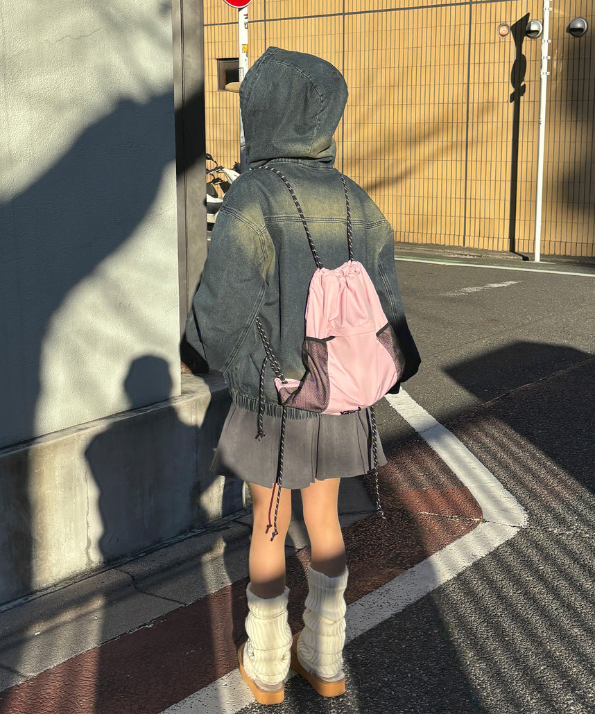 DAILY TECH KNAPSACK / ナップサック テック バック ドローコード ライトピンク