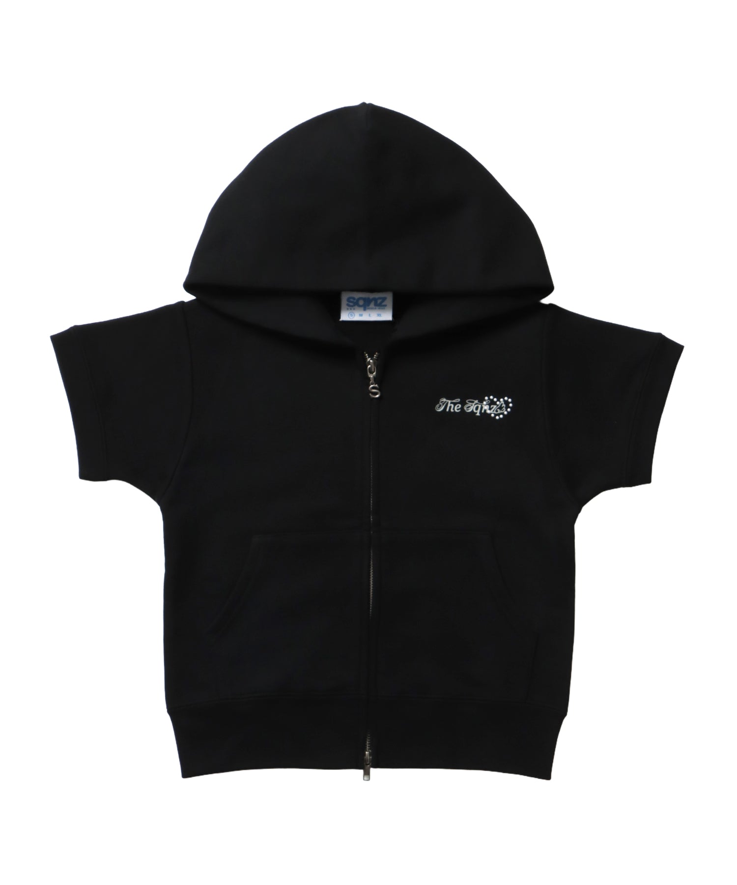 ※WEB限定 / 半袖ジップパーカー / sqnz pearl short sleeve zip p/k ブラック