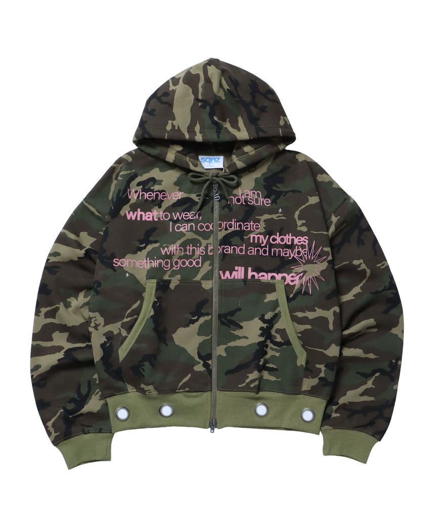 sqnz eyelet zip pk / ジップパーカー スタッズ フーディ ハトメ 裏起毛≪SET UP着用可能≫ 柄80