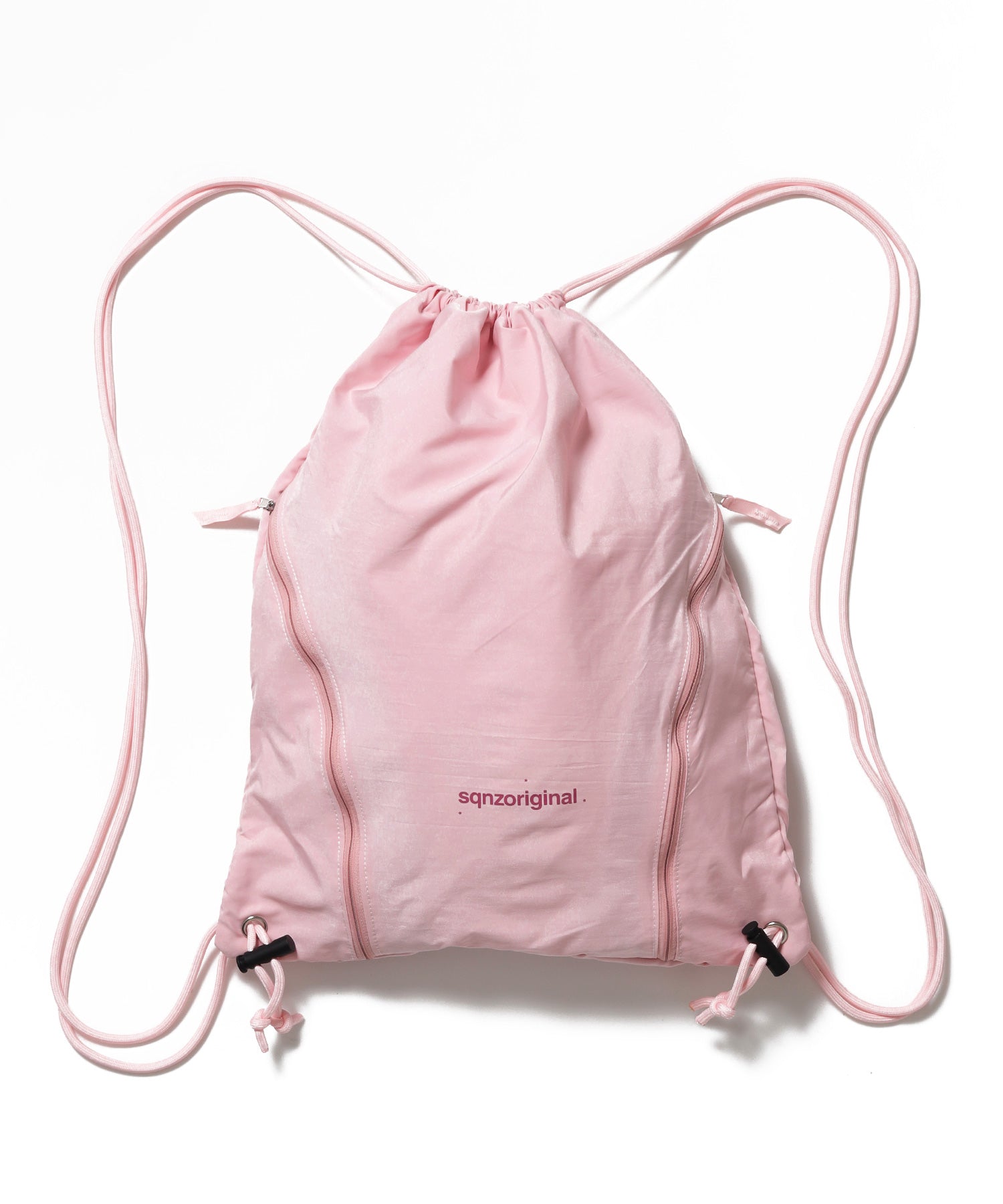 ≪予約商品≫※WEB限定 / 2WAY仕様 /チェックジップナップサック /sqnz zip knapsack ライトピンク