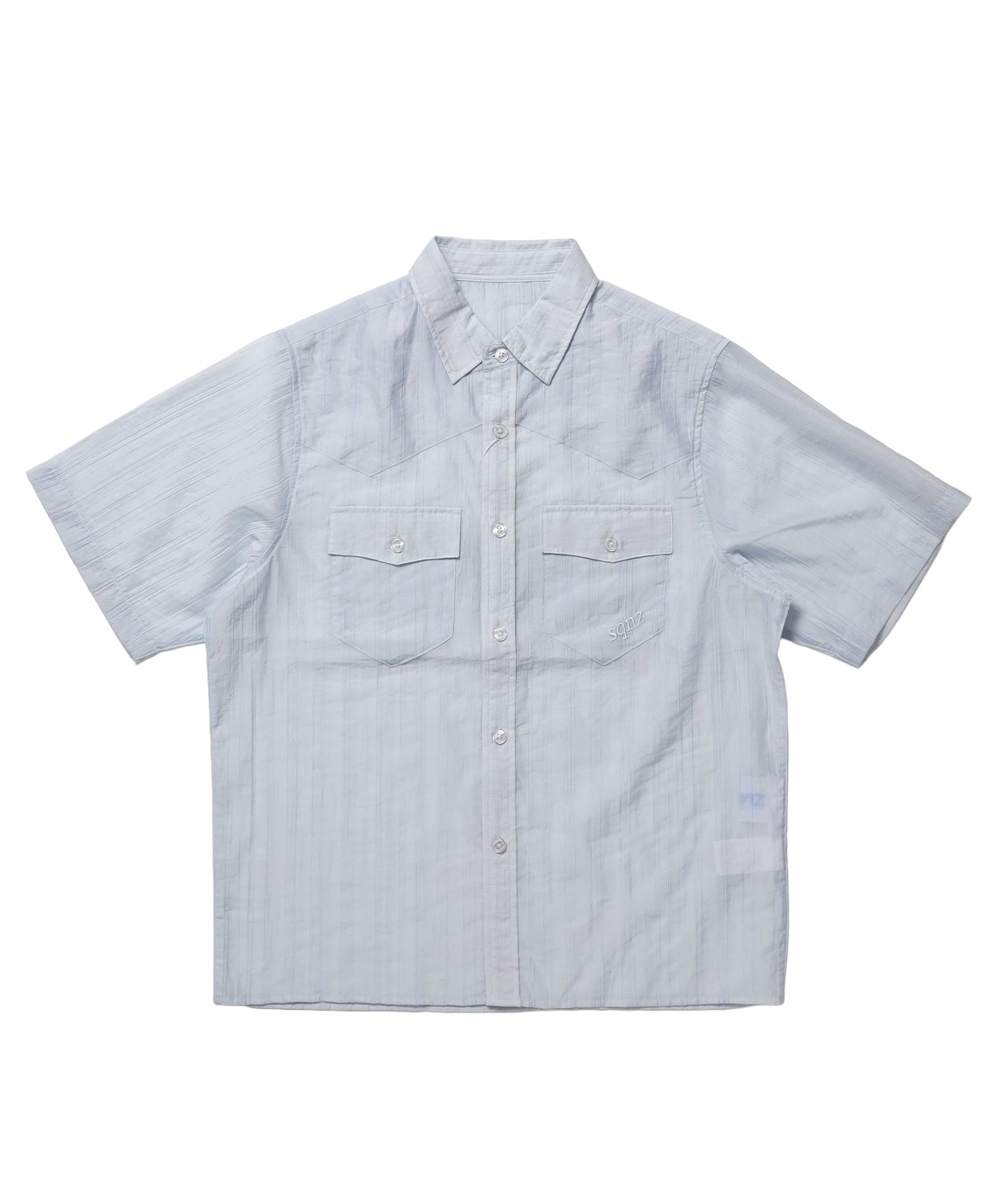 ※WEB限定 / ウエスタン半袖シャツ/sqnz western sheer shirts ライトブルー