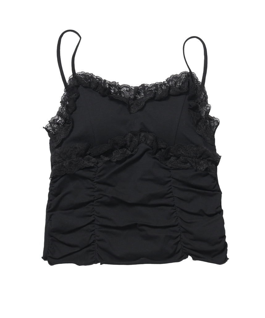 ※WEB限定 / レディースギャザーレースキャミ / sqnz gather lace camisole ブラック