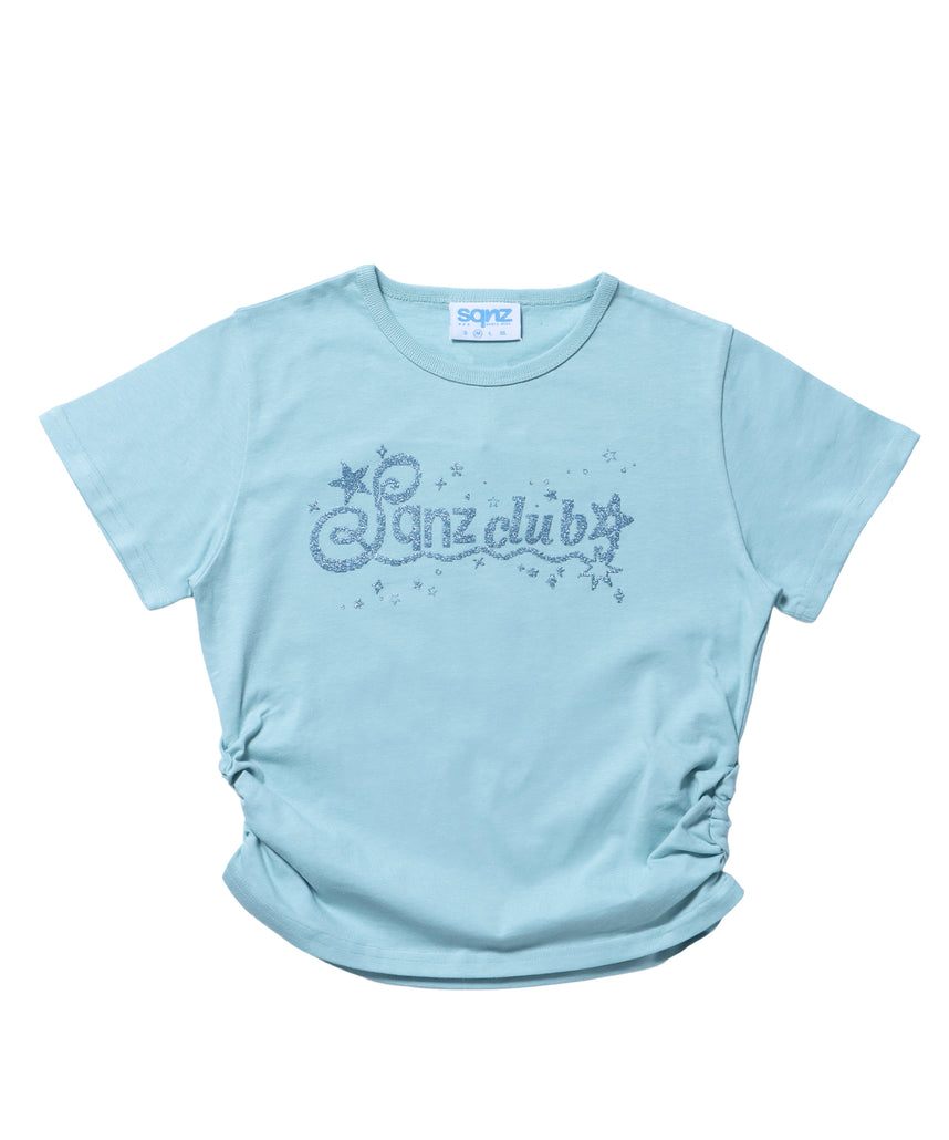 ※WEB限定 / レディースラメプリントTシャツ / sqnz side shearing glitter tee グリーン