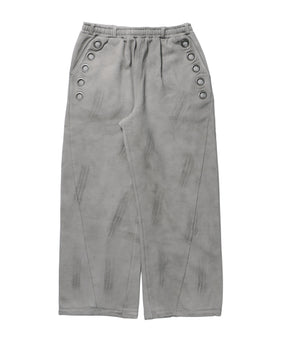 sqnz fade sweat pants / スウェット パンツ 加工 ハトメ スタッズ 裏起毛≪SET UP着用可能≫ ライトグレー