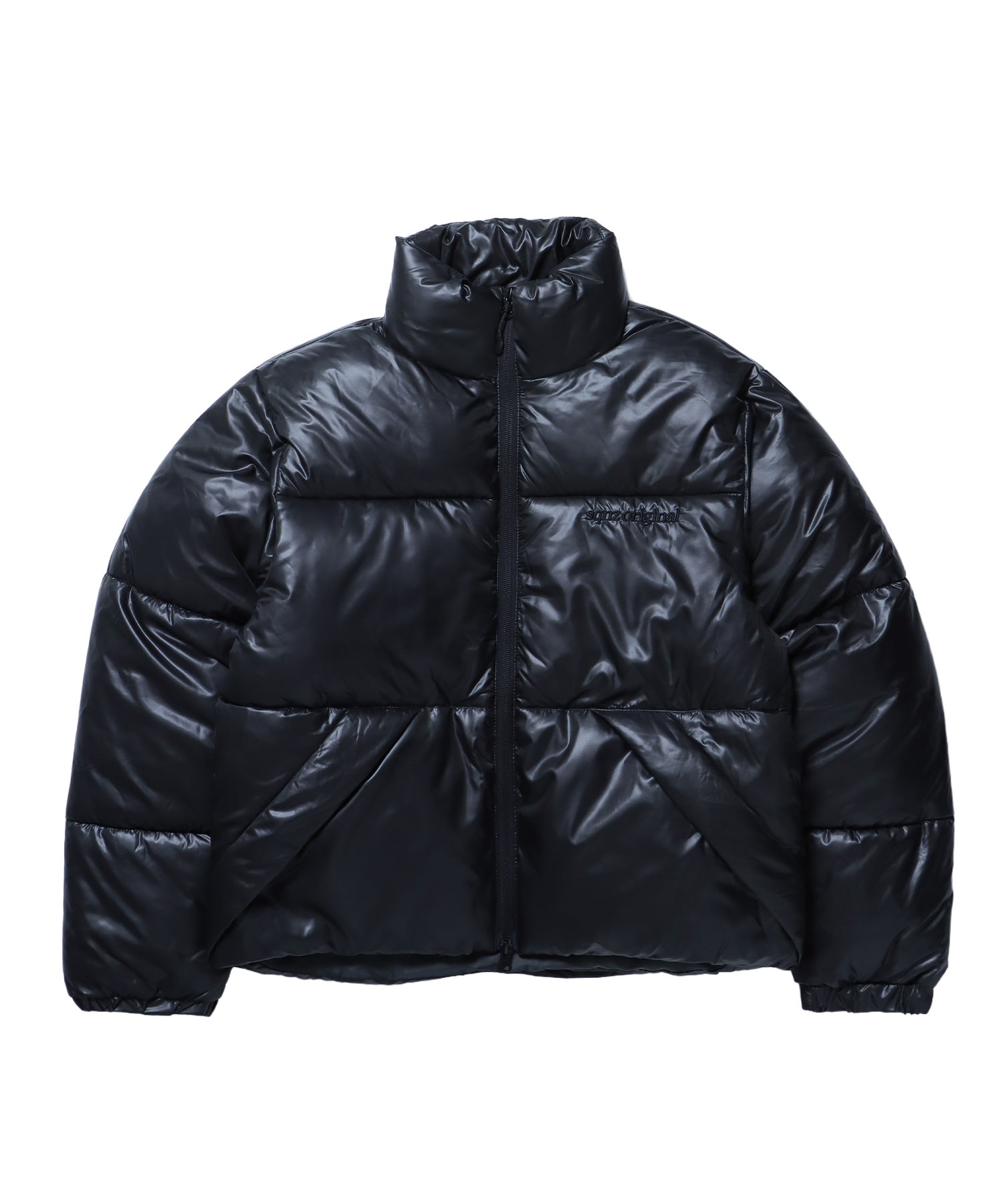 sqnz puffa short padding / ユニセックス パファ ダウン ジャケット 中綿 短丈 ドローコード ブラック