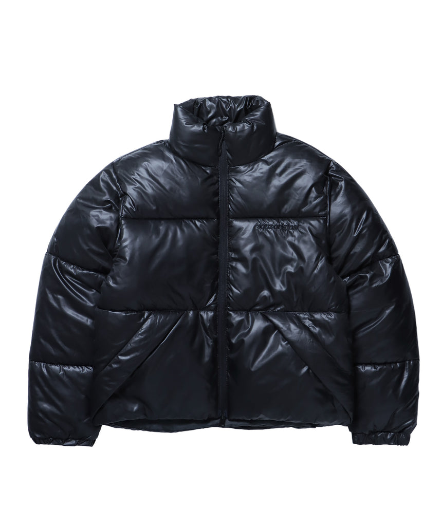 sqnz puffa short padding / ユニセックス パファ ダウン ジャケット 中綿 短丈 ドローコード ブラック