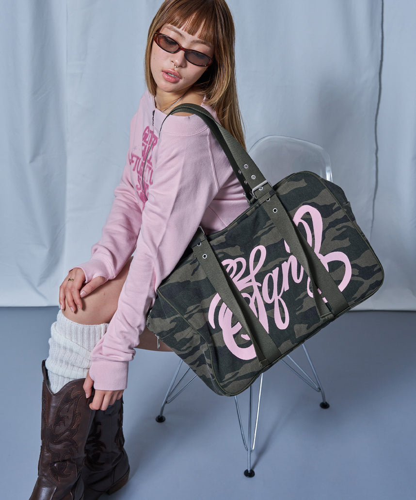 sqnz vintage boston bag / スクール ボストン バック アジャスター 迷彩柄 柄80