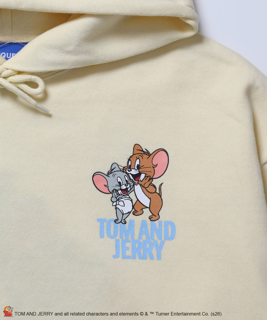 TJ JERRY TUFFY EMB. P/K / トムとジェリー プルパーカー 刺繍 プリント レモンイエロー