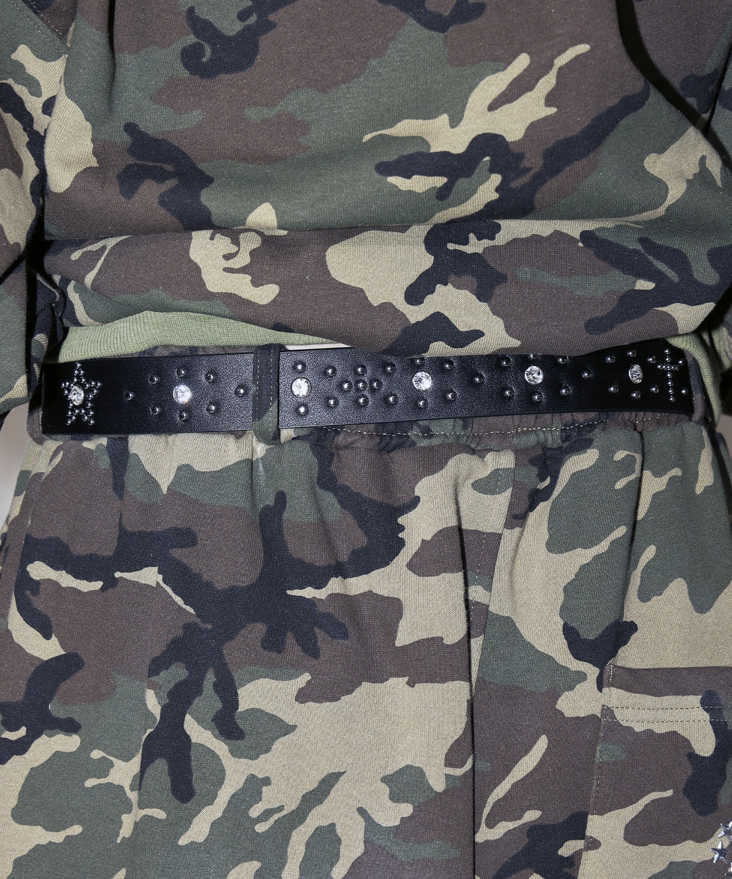 SEQUENZ RHINE STONE BELT LADIES / ベルト スタッズ ストーン リアルツリー レオパード レディース 雑貨 ブラック