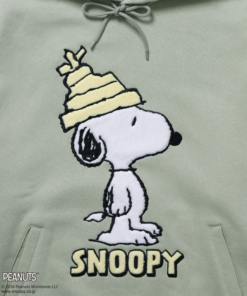 TP FUR SNOOPY APPLIQUE P/K/ スヌーピー ファーワッペン 刺繍 パーカー ミント