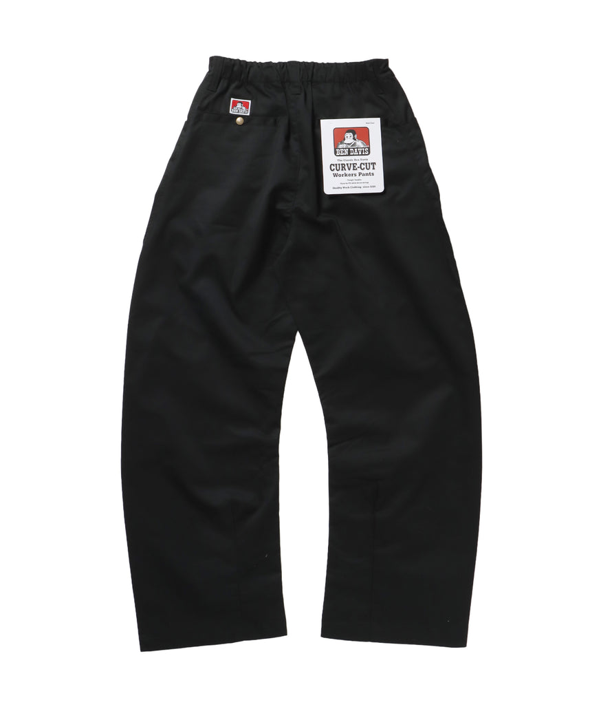 CURVE BUGGY WORK PANTS / パンツ ボトムス カーブ タック ワンポイント ツイル ブラック