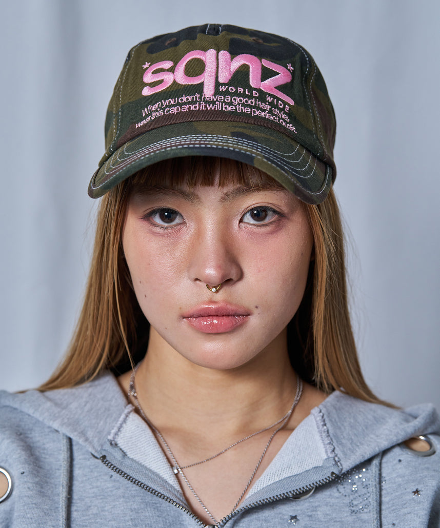 ※WEB限定 / ロゴ刺繍キャップ / sqnz logo cap 柄80