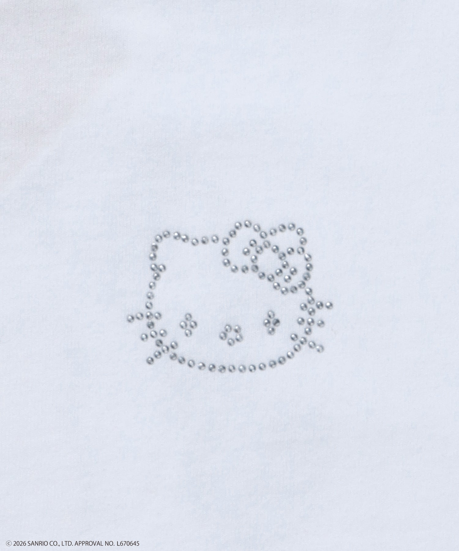 HK CIRCLE LOGO TEE / ハローキティ キティちゃん 半袖 クルーネック プリント ワンポイント ラインストーン プリント ホワイト