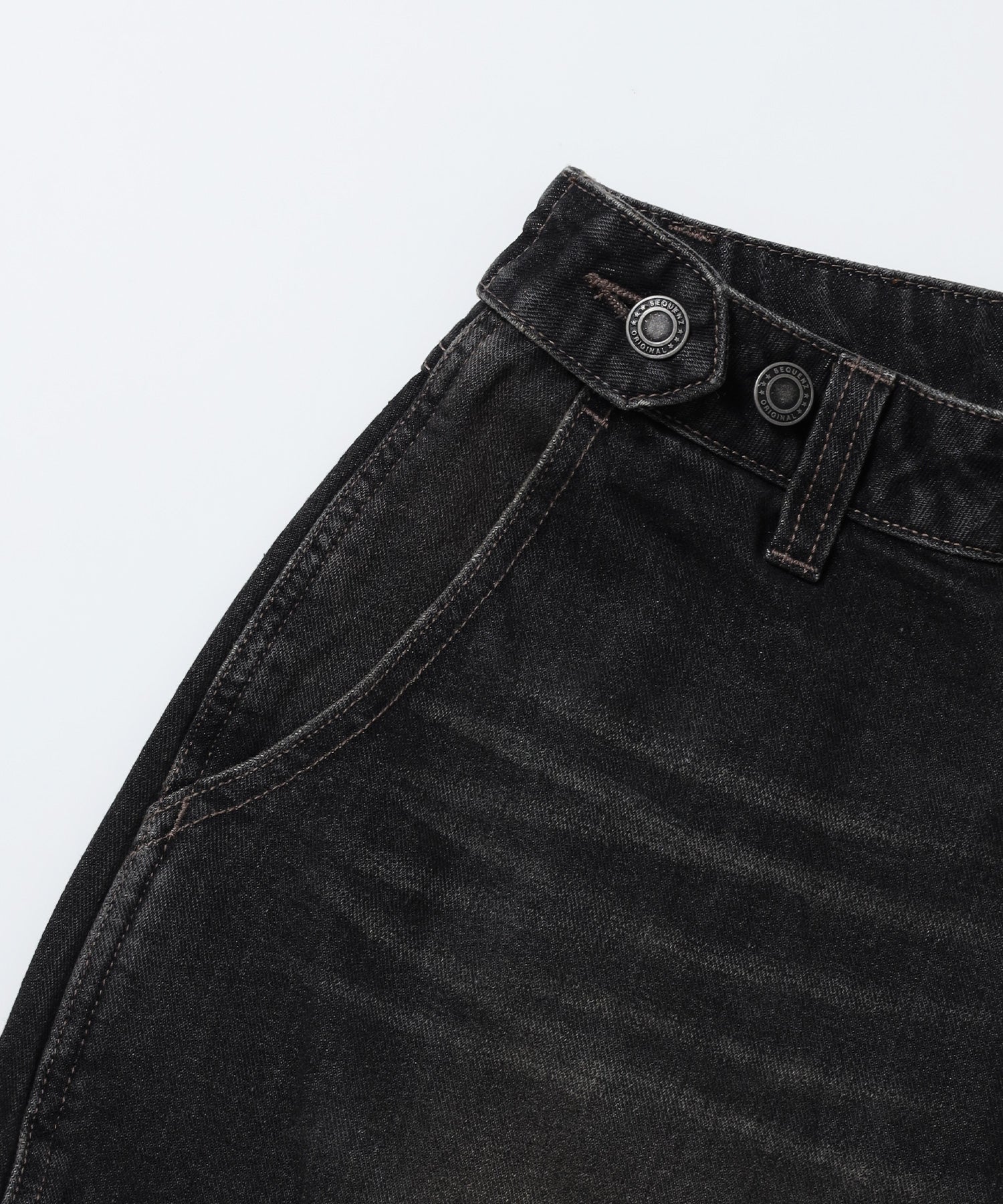 ※WEB限定 / レディースリボンデニムショートパンツ / sqnz ribbon denim shorts ブラック