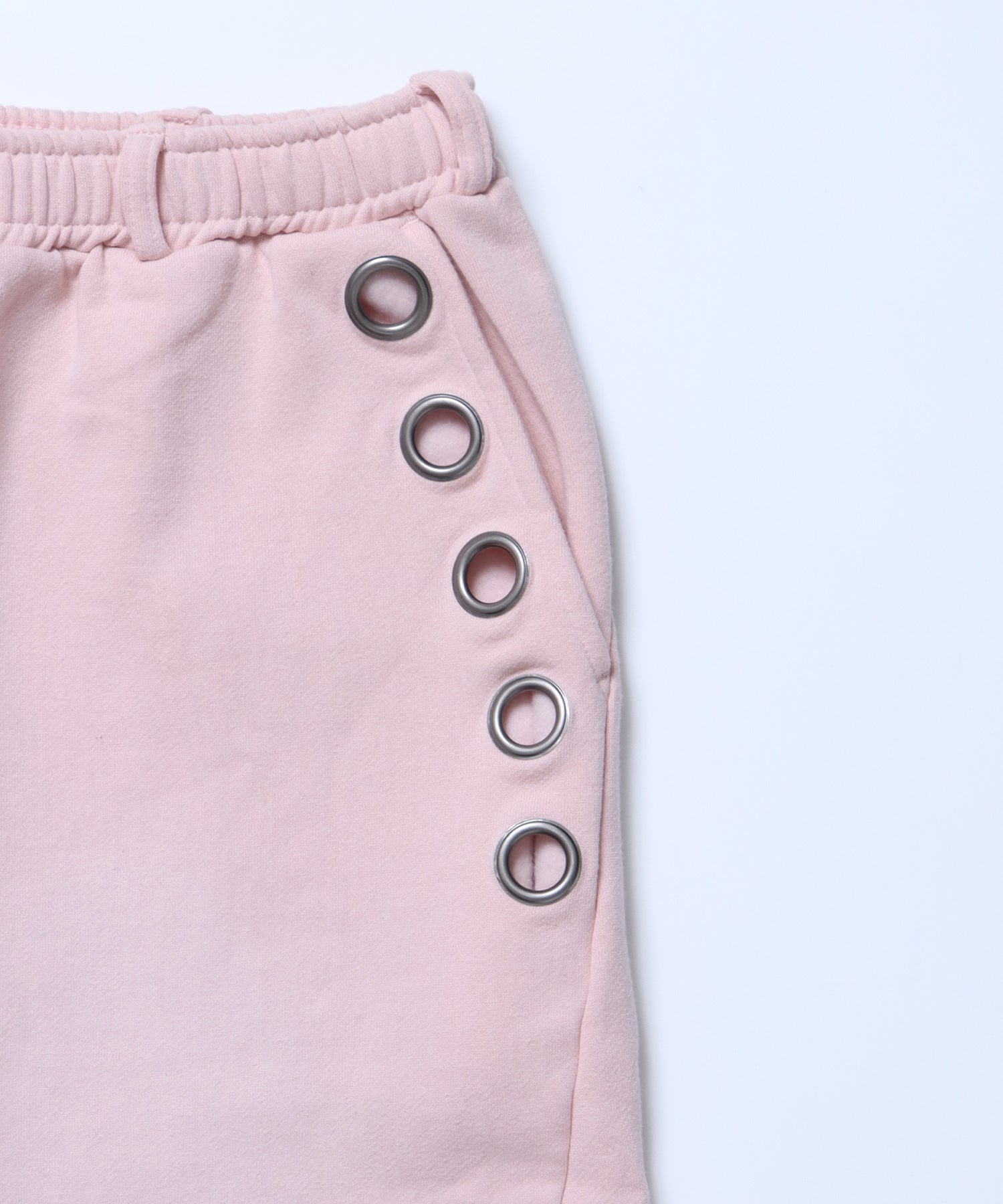 sqnz fade sweat pants / スウェット パンツ 加工 ハトメ スタッズ 裏起毛≪SET UP着用可能≫ ピンク