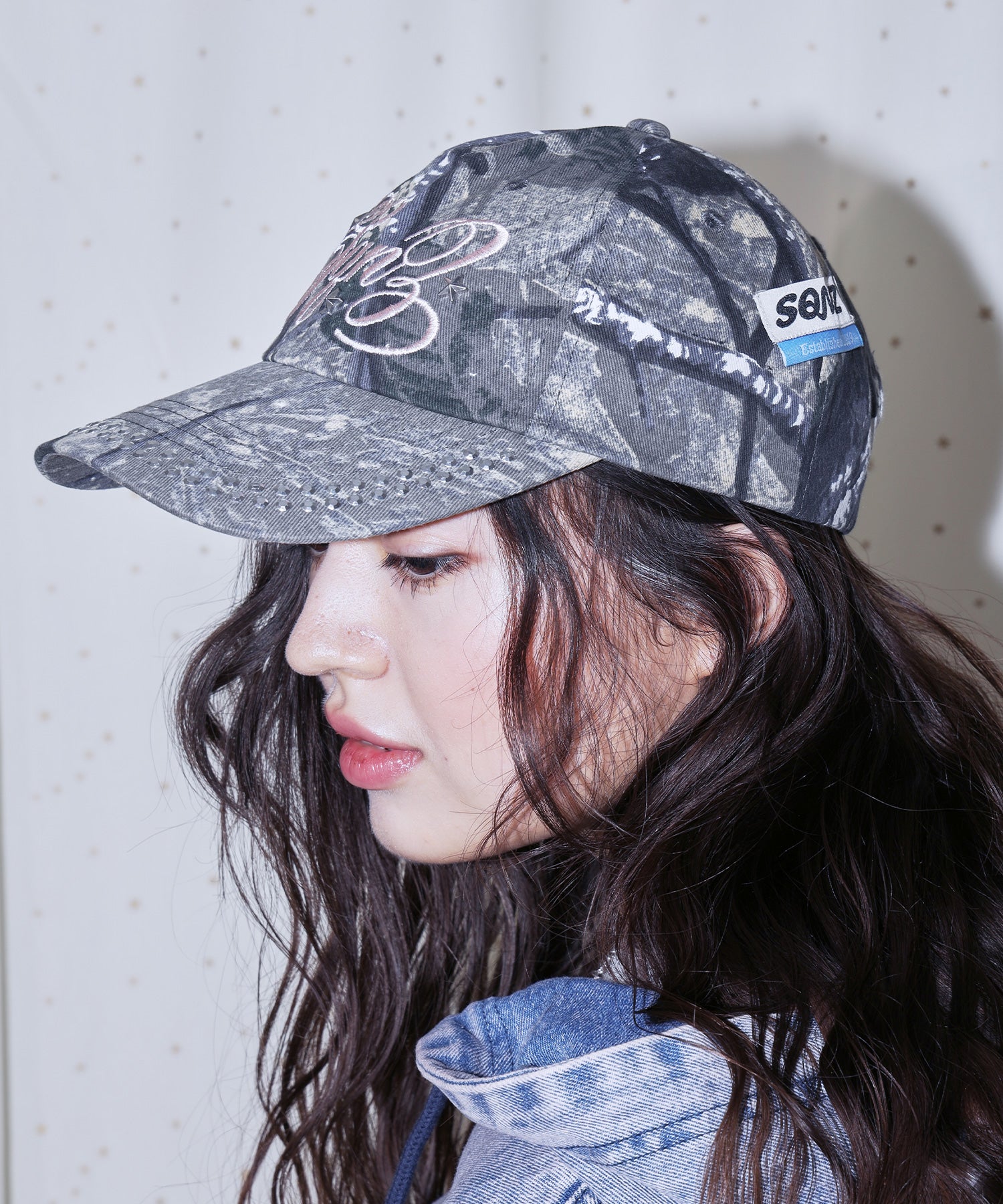 ※WEB限定 / ラインストーンロゴキャップ / sqnz studs cap 柄80