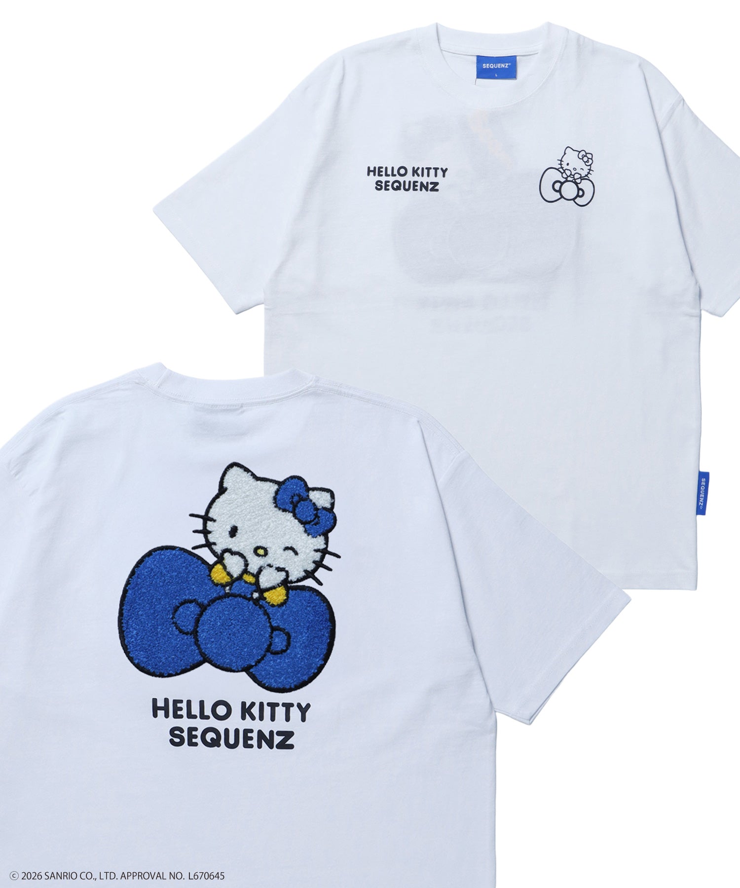 HK EMBROIDERY KITTY TEE / ハローキティ キティちゃん 半袖 クルーネック プリント ワンポイント 刺繍 ホワイト