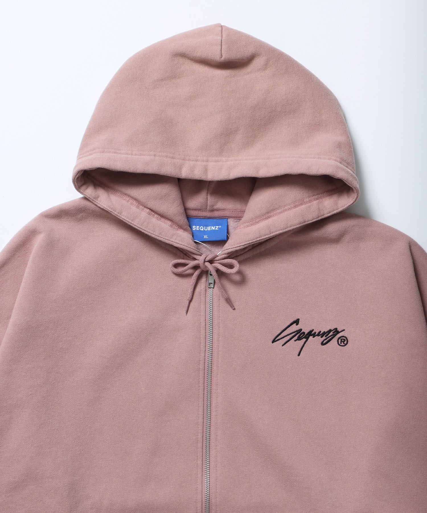 WORK AGING ZIP P/K / 古着風 シンプル ロゴ ワンポイント フルジップ パーカー ピンク