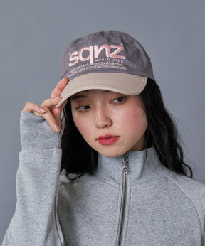 ※WEB限定 / ロゴ刺繍キャップ / sqnz logo cap ライトピンク