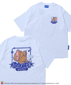 TJ BACK STYLE JERRY TEE / トムとジェリー Tシャツ 半袖 クルーネック プリント オーバーサイズ ホワイト