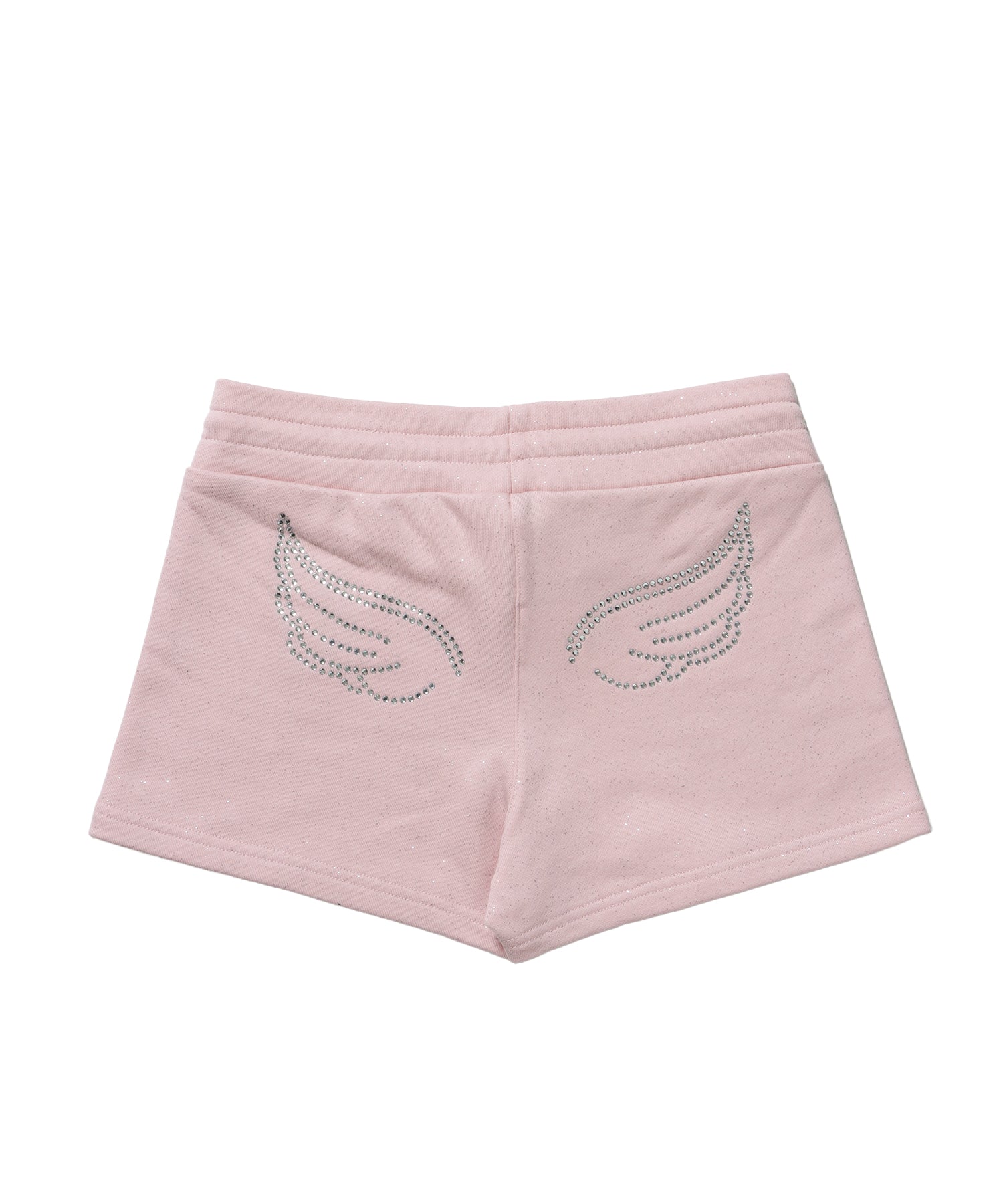≪予約商品≫sqnz glitter mini pants / レディース ショートパンツ ボトムス ラインストーン 裏毛 【セットアップ着用可能】 ライトピンク