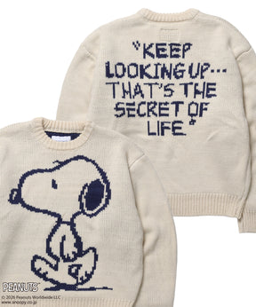 TP SNOOPY CHUNKY KNIT / スヌーピー メッセージプリント チャンキーニット オフホワイト