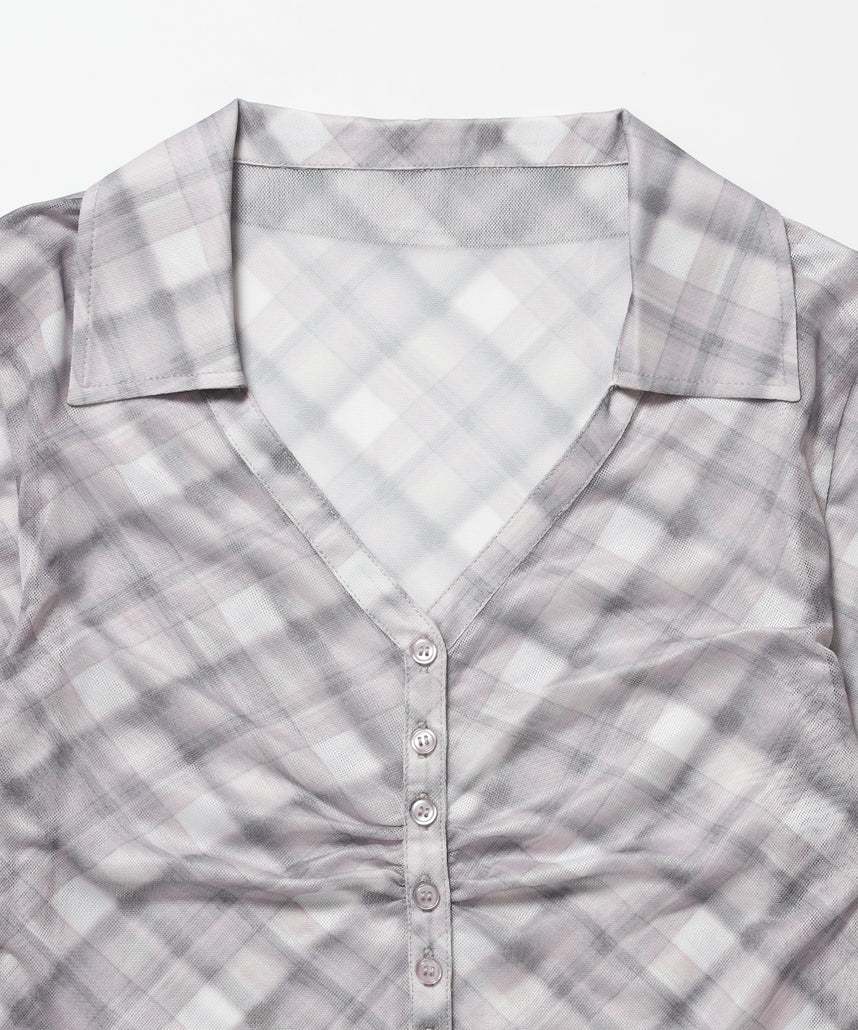 ※WEB限定 / レディースギャザー長袖シャツ / sqnz sheer gather l/s shirts ピンク
