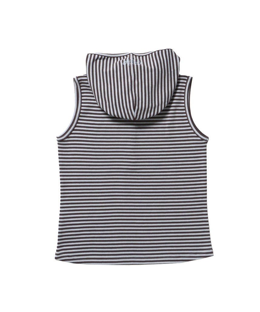 ※WEB限定 / レディースボーダータンクトップ / sqnz border hooded tank top ライトブルー