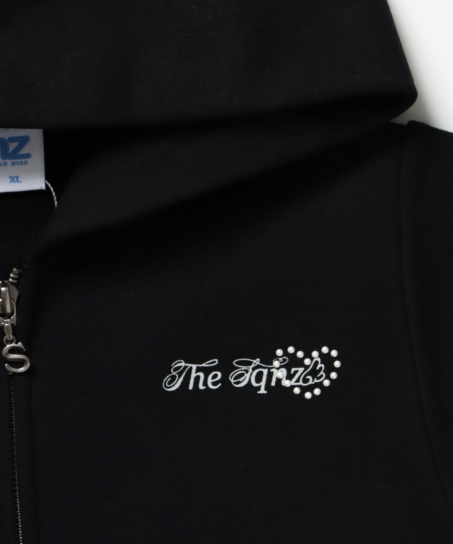 ※WEB限定 / 半袖ジップパーカー / sqnz pearl short sleeve zip p/k ブラック