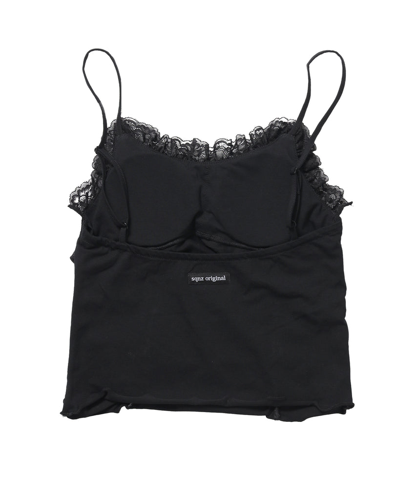 ※WEB限定 / レディースギャザーレースキャミ / sqnz gather lace camisole ブラック