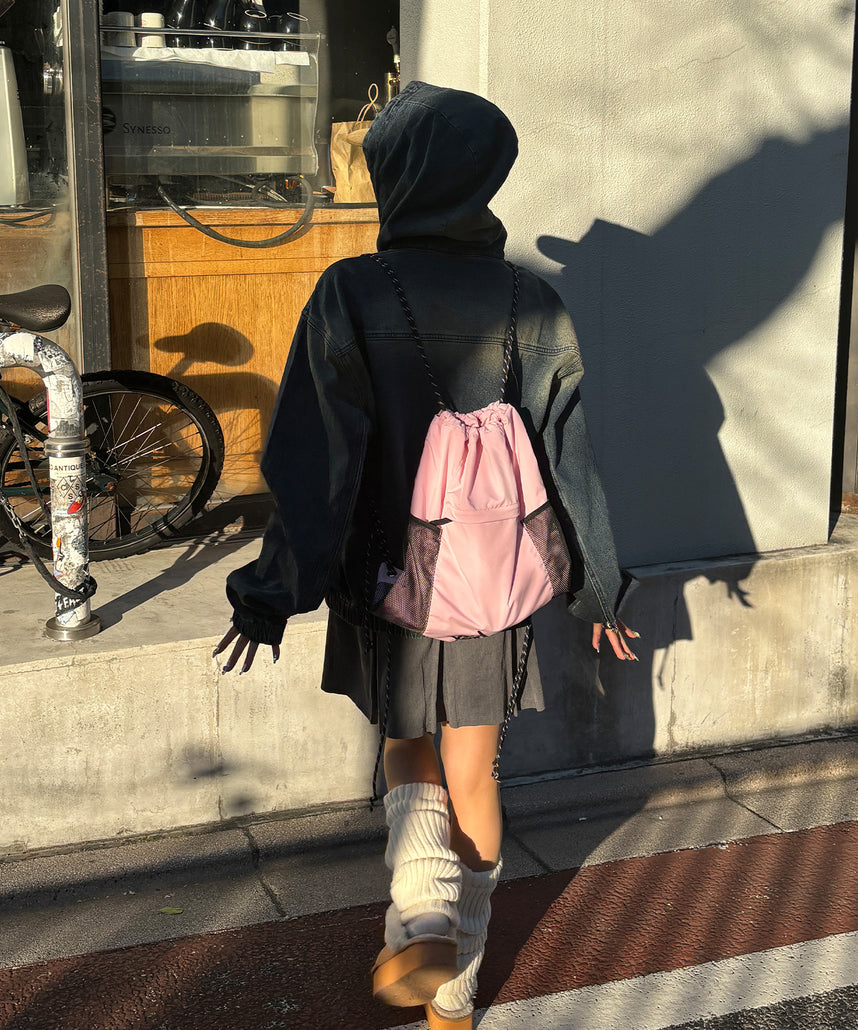 DAILY TECH KNAPSACK / ナップサック テック バック ドローコード ライトピンク