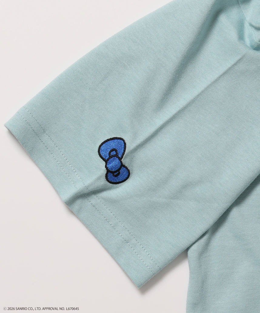 HK I LOVE “KI”TEE / ハローキティ キティちゃん 半袖 クルーネック プリント ワンポイント グリーン