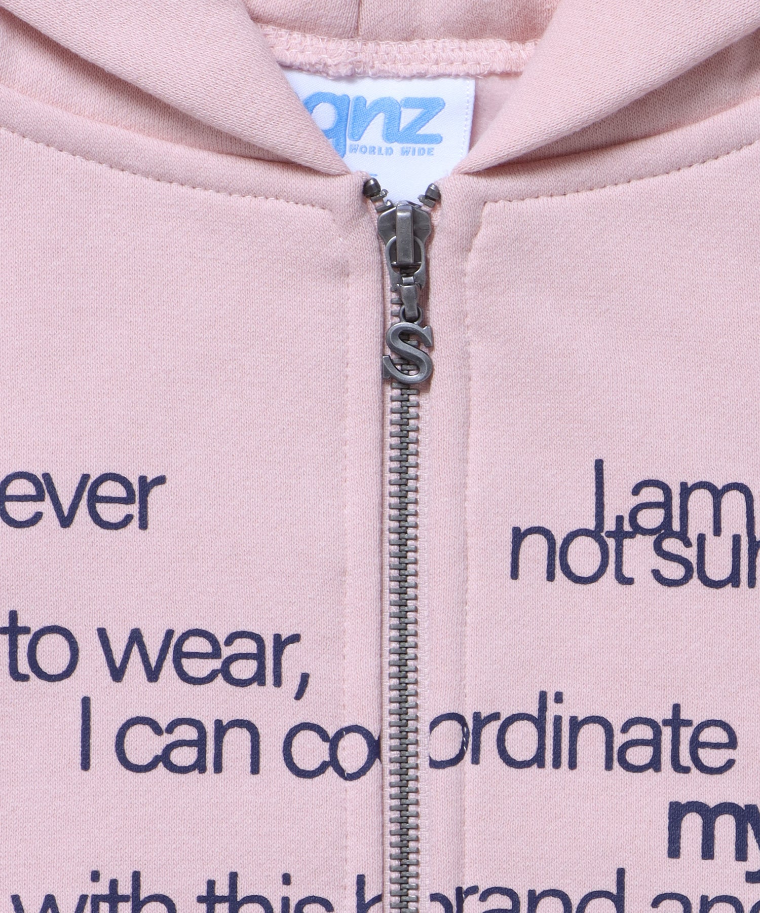 sqnz eyelet fit zip pk / レディース ジップパーカー フーディ ハトメ スタッズ ダフルジップ 裏起毛≪SET UP着用可能≫ ピンク