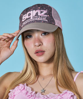 ※WEB限定 / 刺繍 / メッシュキャップ / sqnz mesh logo cap ブラウン