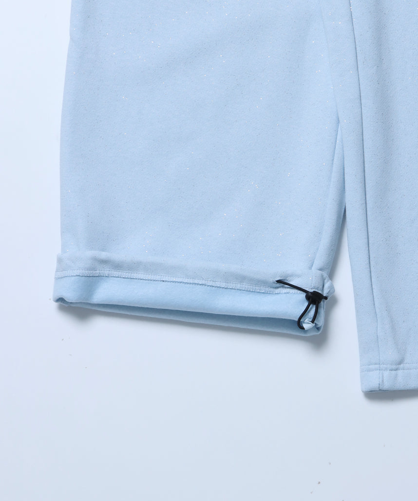 SQNZ GLITTER SWEAT PANTS / グリッター ラインストーン スウェットパンツ ドローコード 裏起毛 【セットアップ着用可】 スカイブルー